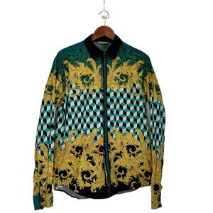 Versace Jeans Cube Baroque Print Sportshirt Button Up Shirt Size S